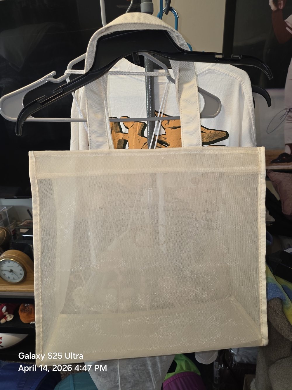 Dior Mesh 2025 Mothers Day Cream Embroidered Butterfly Tote Bag. NWOT. In Plasti - Picture 5 of 11